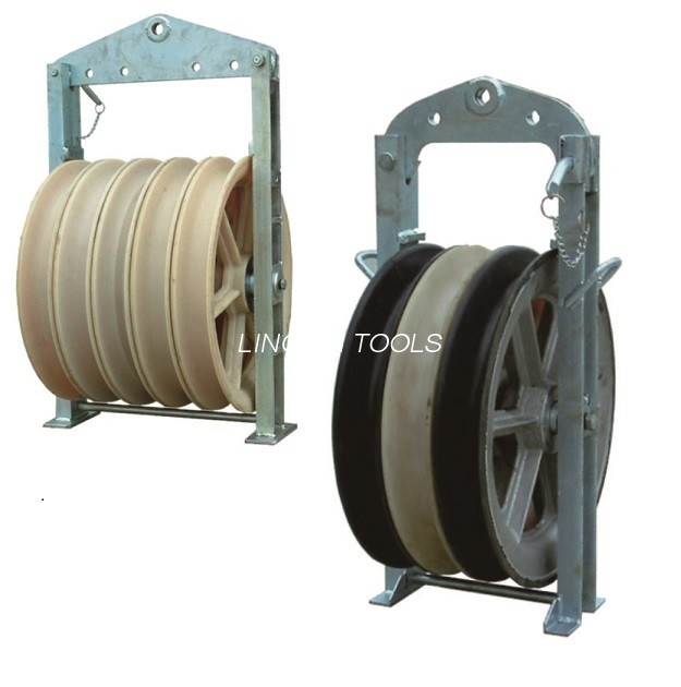 660x100 Τρεις Nylon Sheave Pilot Bundle Condcutor Stringing Block For Power Construction