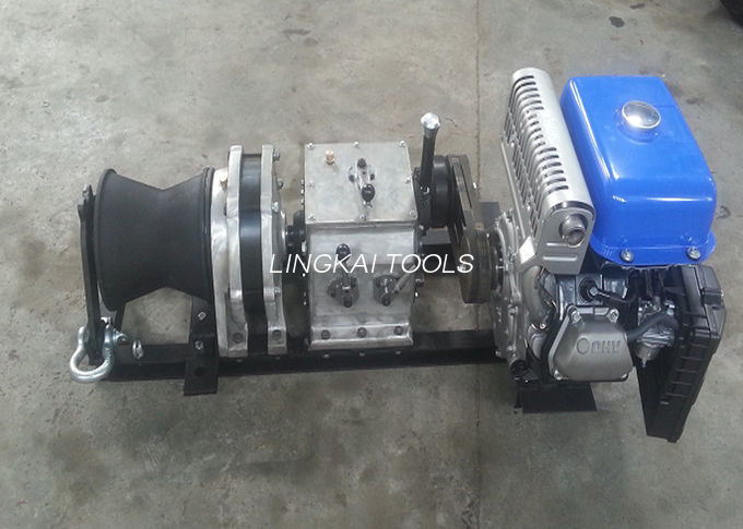 5 τόνοι βενζινοκινητήρας Cable Winch Puller, τροφοδοτημένο σχοινί τραβώντας βαρούλκο στη γραμμή κατασκευής