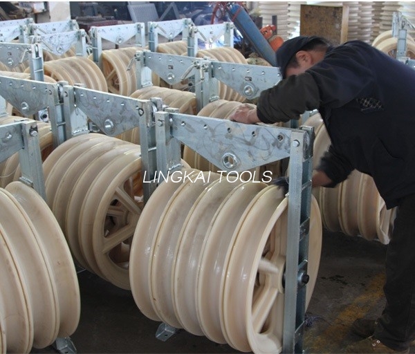 MC Nylon Wheels OPGW Μπλοκ τροχαλίας με σύρμα με σκελετό από γαλβανισμένο χάλυβα
